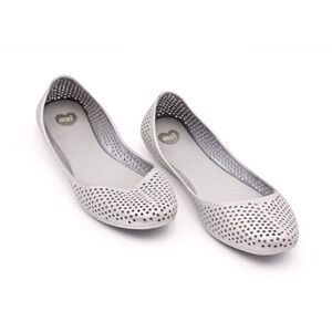 Melissa Silver Perforated Flats